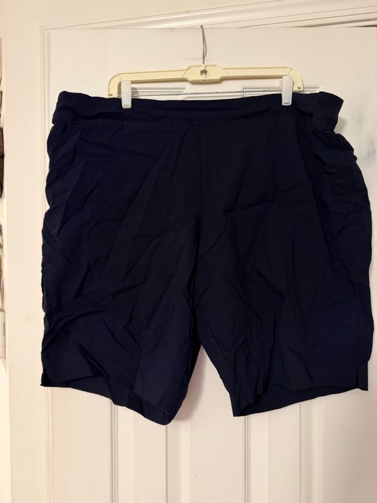 Dalia Pants - Dalia Navy Athletic Shorts with Elastic Waist and Flat Front